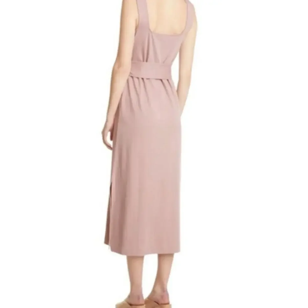 Vince‎ Belted Square Neck Soft Cotton Midi Dress in Pink Size Small - Picture 10 of 10